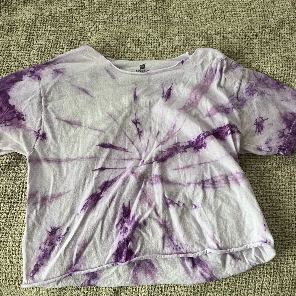Purple Tie Dye Cropped Tee
